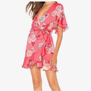 BB Dakota Pink Floral Midi Dress